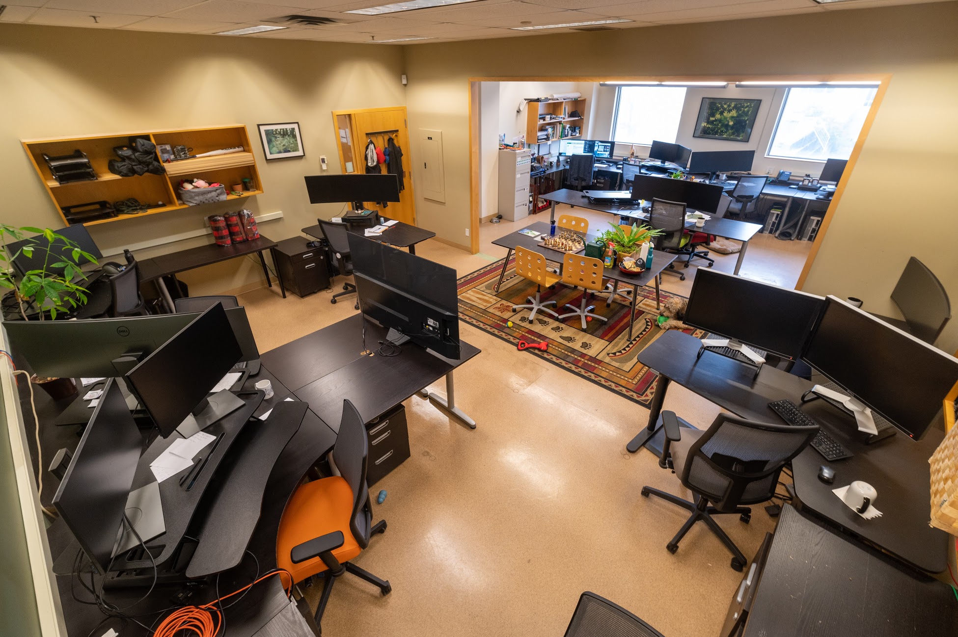 The lab and its many work stations.