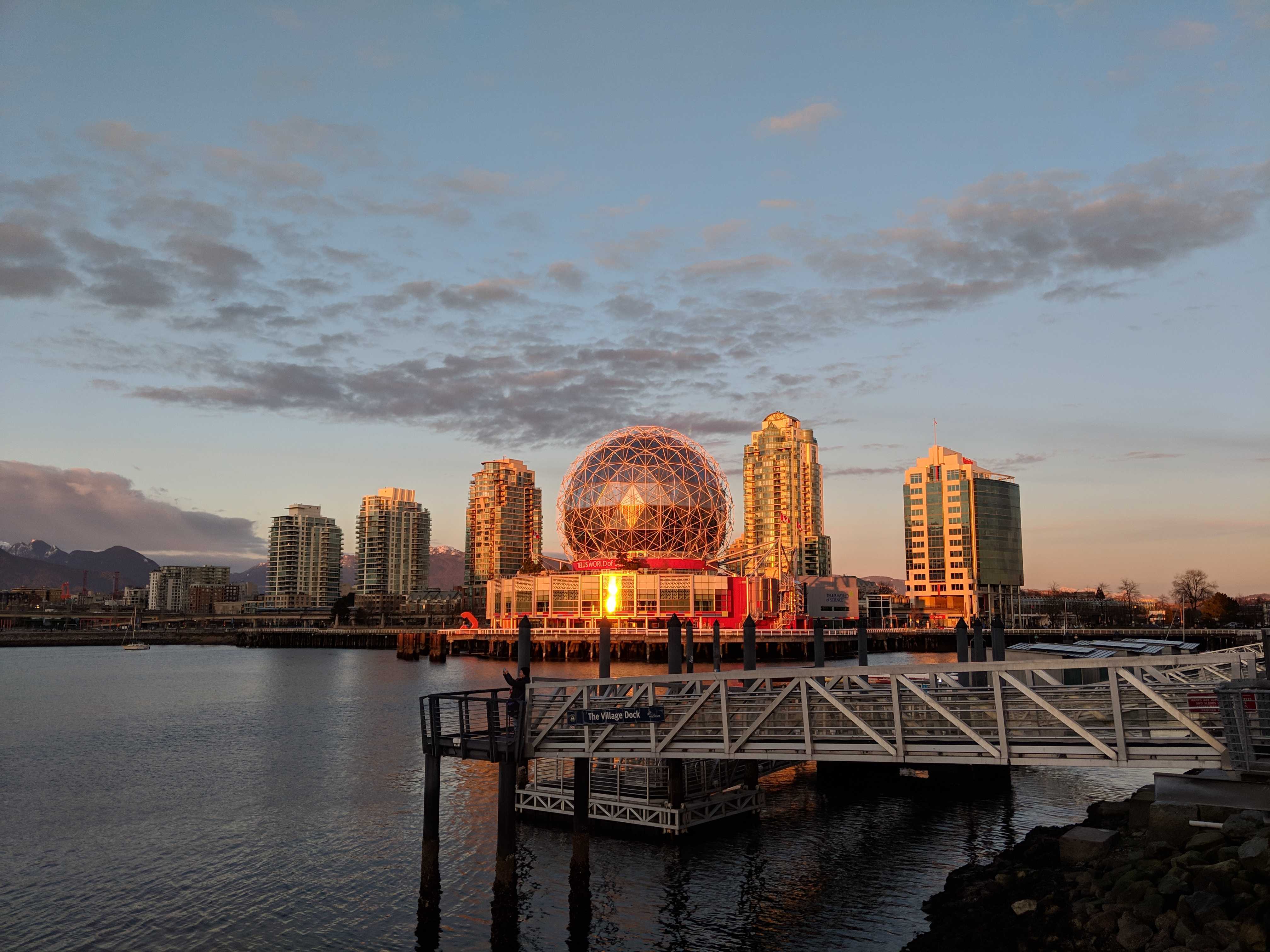 Looking north east - Telus Science World from False Creek.